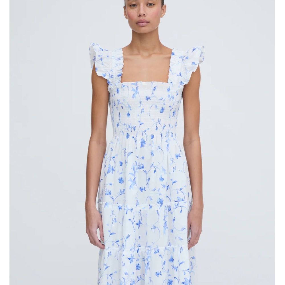 Hill House Ellie Dress in blue botanical